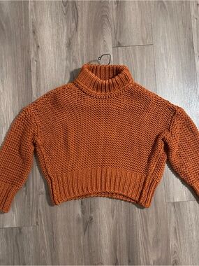 Free People Cropped Sweater Cable Knit Autumn Fall Color